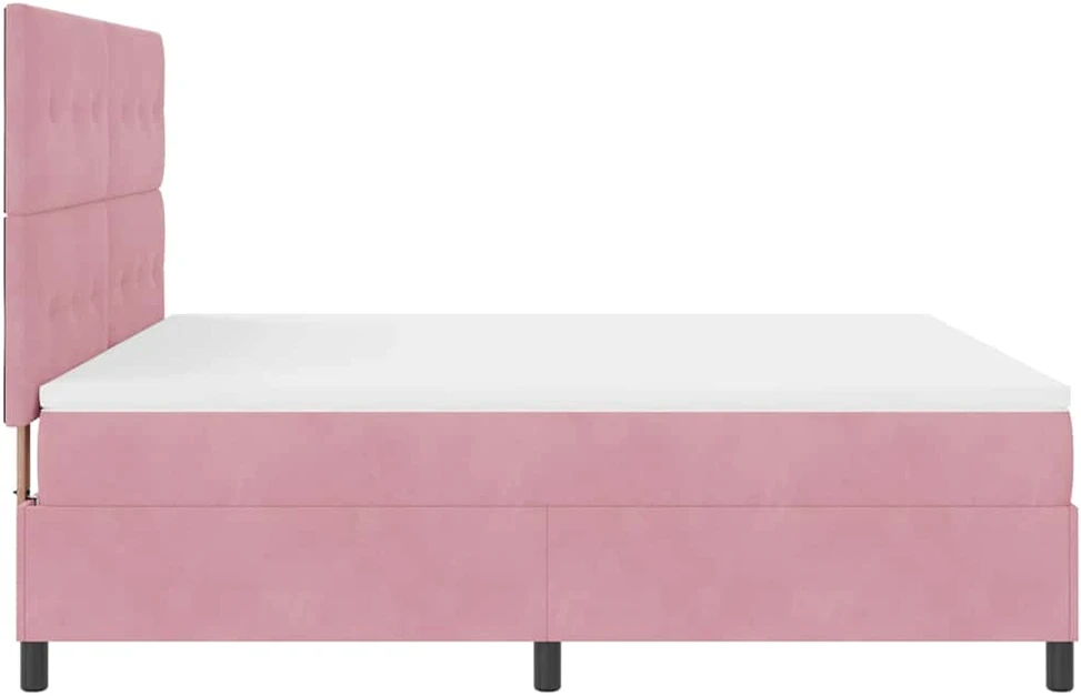 LED Čiužinio Lova su galvūgalio Rožinė 180 x 200 cm Aksomas