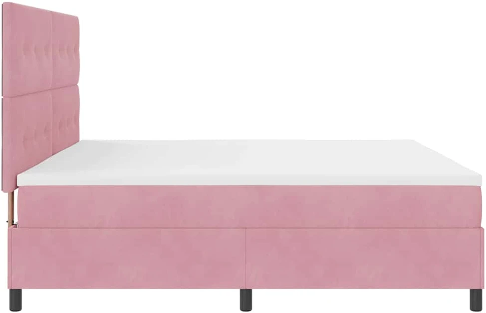 LED Čiužinio Lova su galvūgalio Rožinė 200 x 200 cm Aksomas