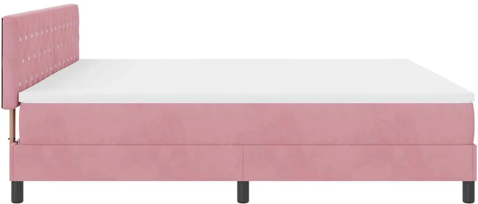 LED Čiužinio Lova su galvūgalio Rožinė 200 x 200 cm Aksomas