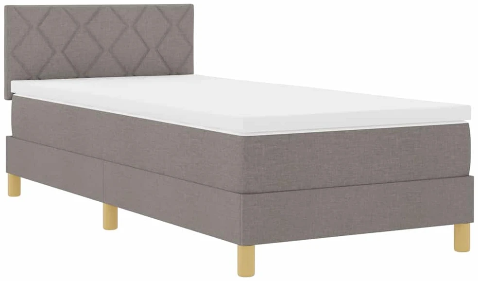LED Čiužinio Lova su galvūgalio Taupe 100 x 200 cm audinys