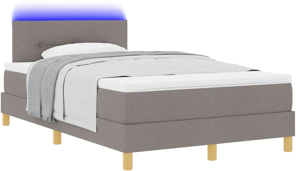 LED Čiužinio Lova su galvūgalio Taupe 120 x 190 cm audinys