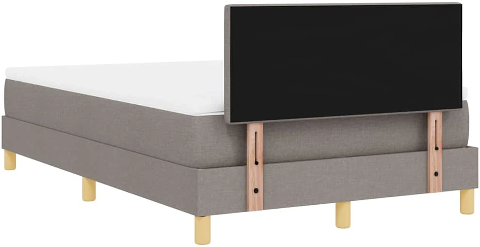 LED Čiužinio Lova su galvūgalio Taupe 120 x 190 cm audinys