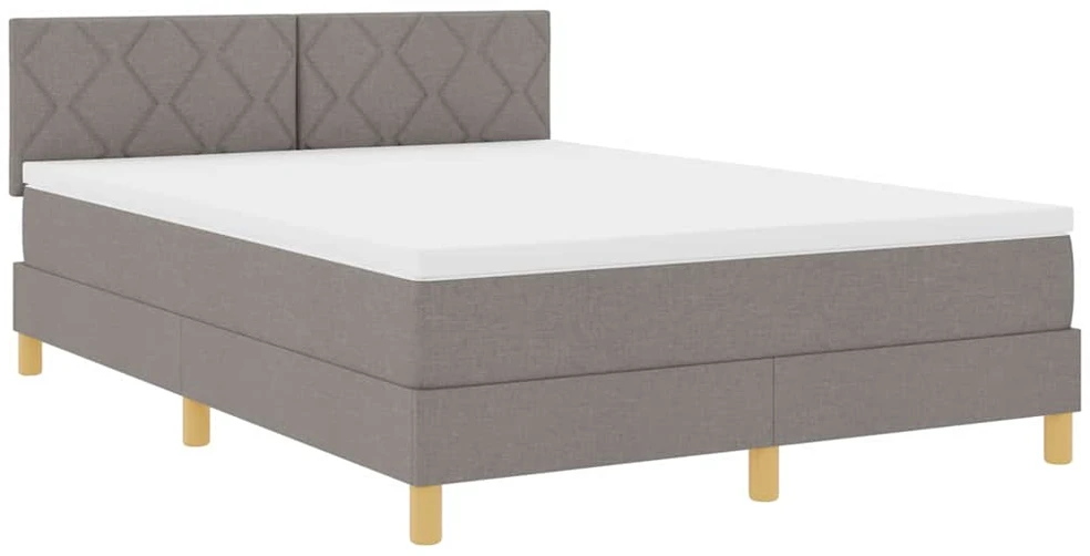 LED Čiužinio Lova su galvūgalio Taupe 140 x 200 cm audinys