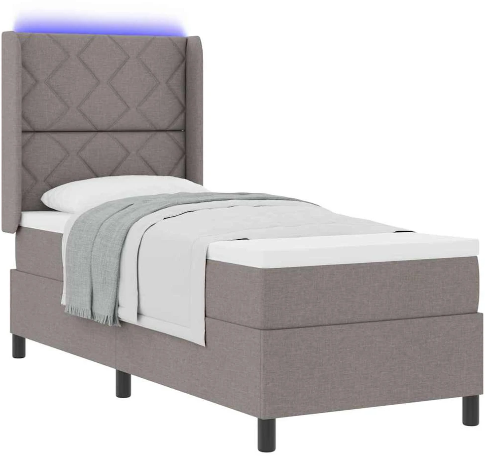 LED Čiužinio Lova su galvūgalio Tortora 80 x 200 cm audinys