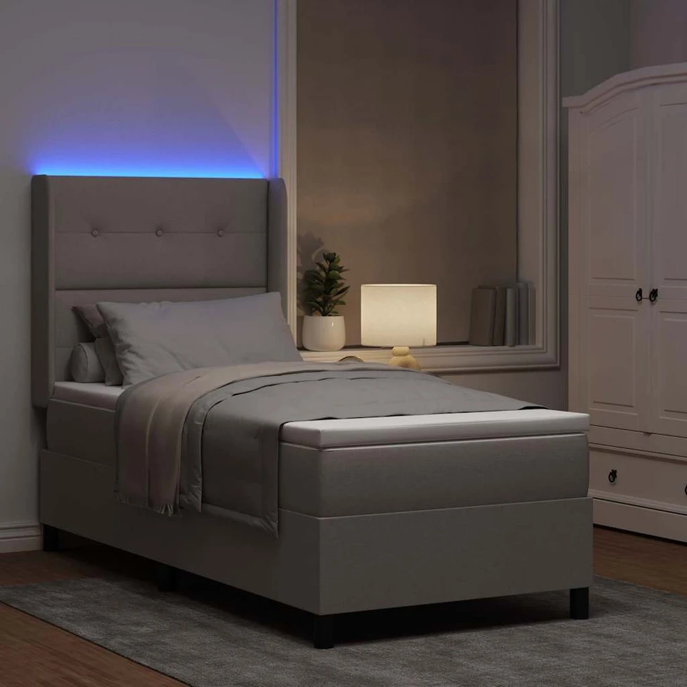 LED Čiužinio Lova su galvūgalio Tortora 90 x 200 cm audinys