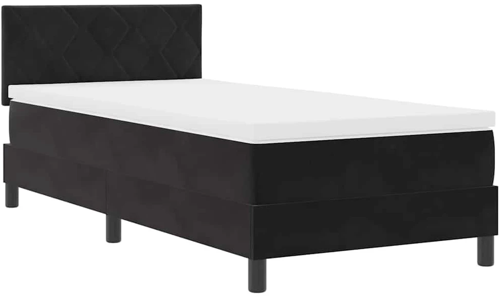 LED Čiužinio Lova su galvūgalio Juoda 100 x 200 cm Aksomas
