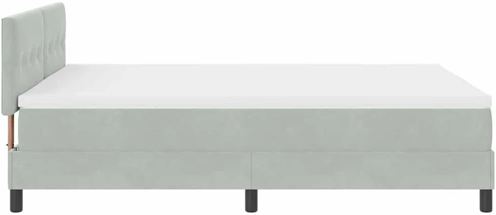 LED Čiužinio Lova Šviesiai pilka 160 x 200 cm Aksomas