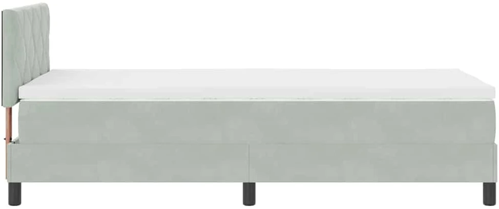 LED Čiužinio Lova Šviesiai pilka 90 x 200 cm Aksomas