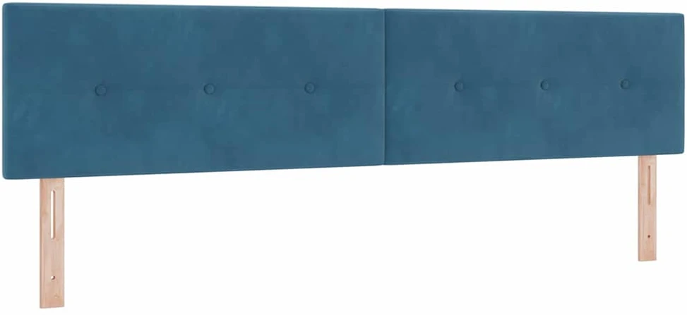 LED Čiužinio Lova Tamsiai mėlyna 200 x 200 cm Aksomas
