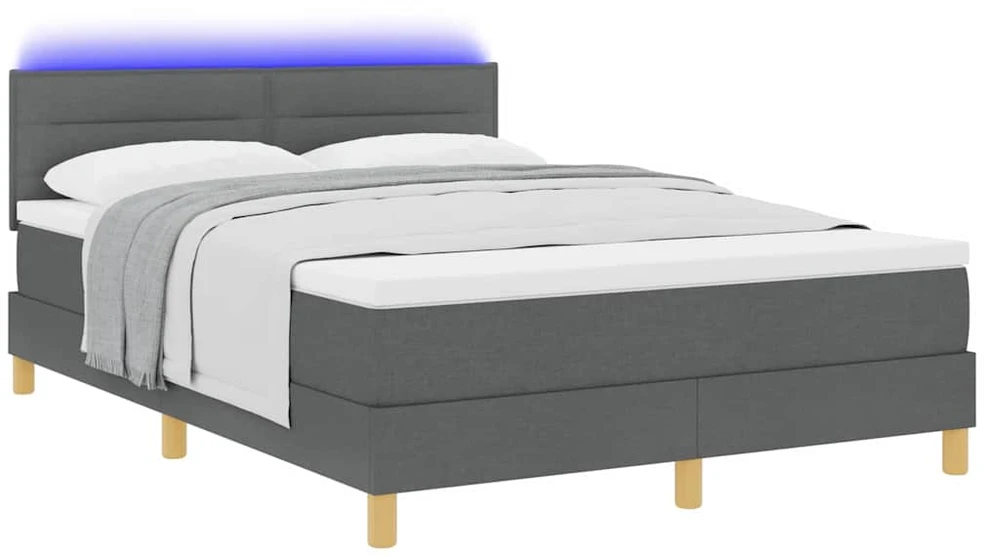 LED Čiužinio Lova Tamsiai pilka 160 x 200 cm audinys
