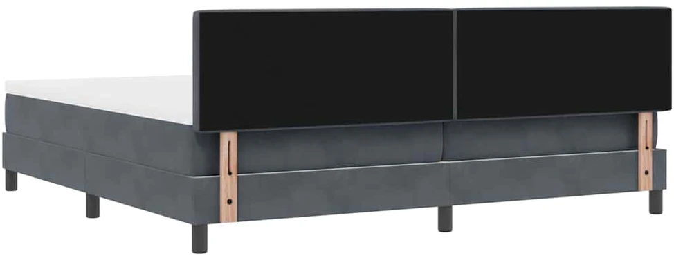 LED Čiužinio Lova Tamsiai pilka 200 x 200 cm Aksomas