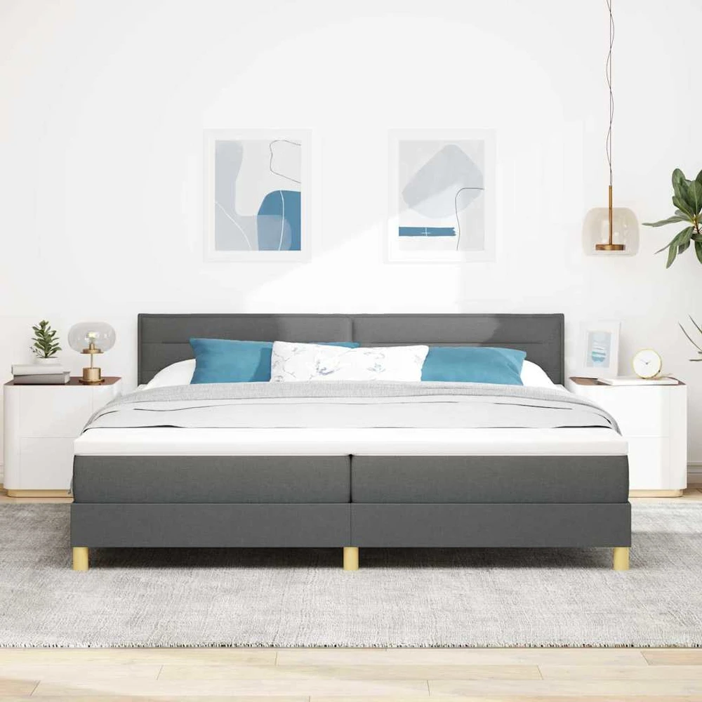 LED Čiužinio Lova Tamsiai pilka 200 x 200 cm audinys