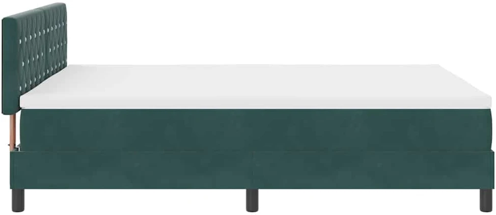 LED Čiužinio Lova Tamsiai žalia 140 x 190 cm Aksomas