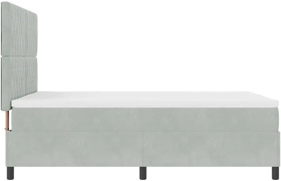 LED Čiužinio Lova Šviesiai pilka 140 x 200 cm Aksomas