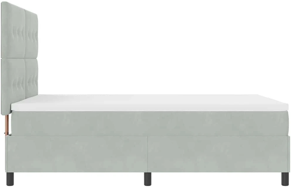 LED Čiužinio Lova Šviesiai pilka 140 x 200 cm Aksomas