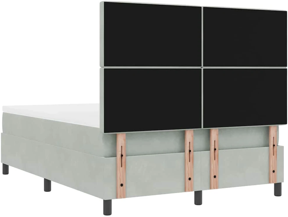 LED Čiužinio Lova Šviesiai pilka 140 x 200 cm Aksomas