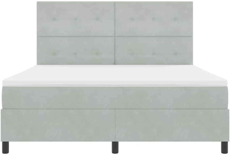 LED Čiužinio Lova Šviesiai pilka 180 x 200 cm Aksomas