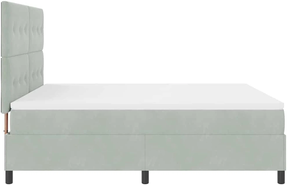 LED Čiužinio Lova Šviesiai pilka 180 x 200 cm Aksomas