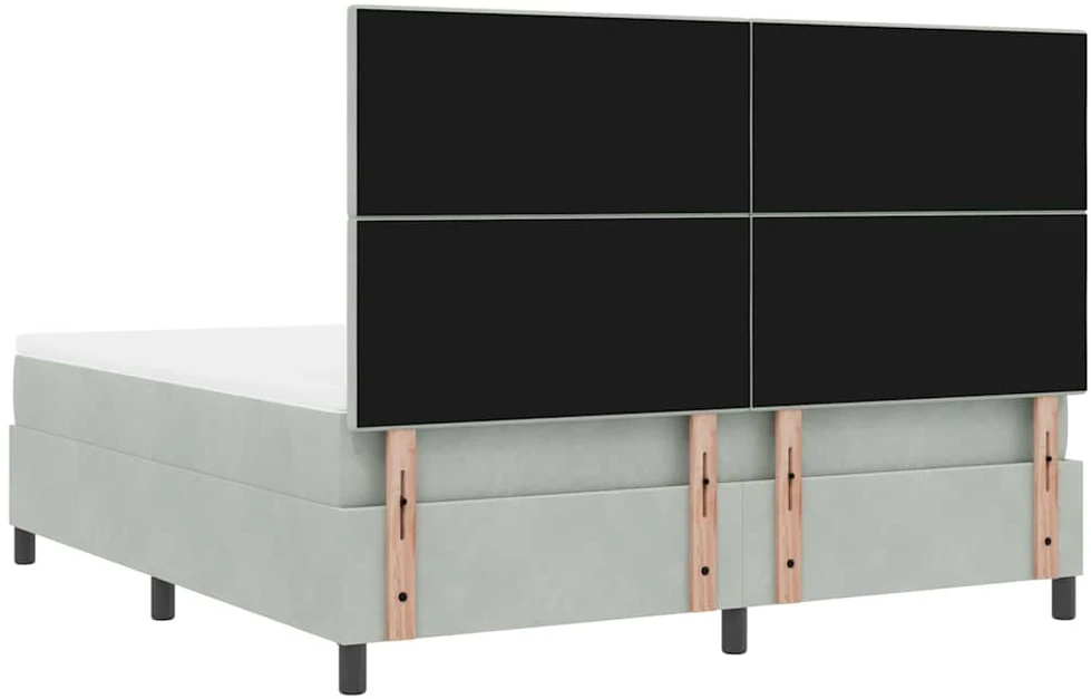 LED Čiužinio Lova Šviesiai pilka 180 x 200 cm Aksomas
