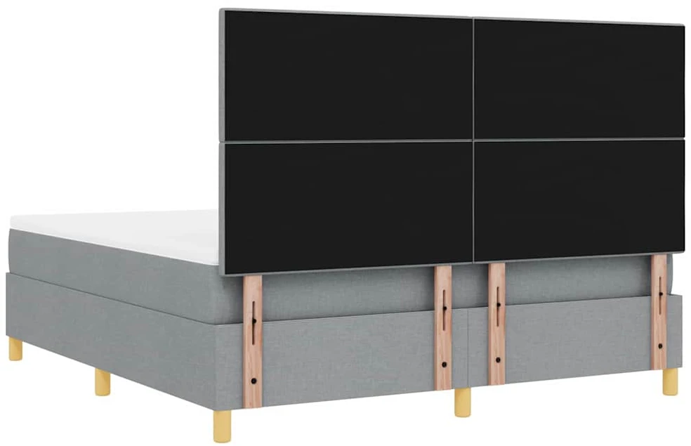 LED Čiužinio Lova Šviesiai pilka 180 x 200 cm audinys