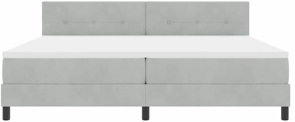 LED Čiužinio Lova Šviesiai pilka 200 x 200 cm Aksomas