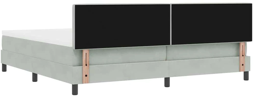LED Čiužinio Lova Šviesiai pilka 200 x 200 cm Aksomas