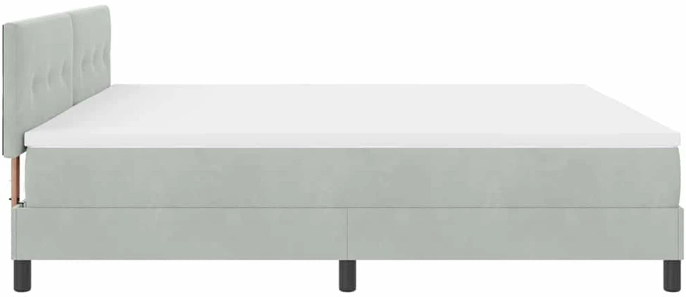LED Čiužinio Lova Šviesiai pilka 200 x 200 cm Aksomas