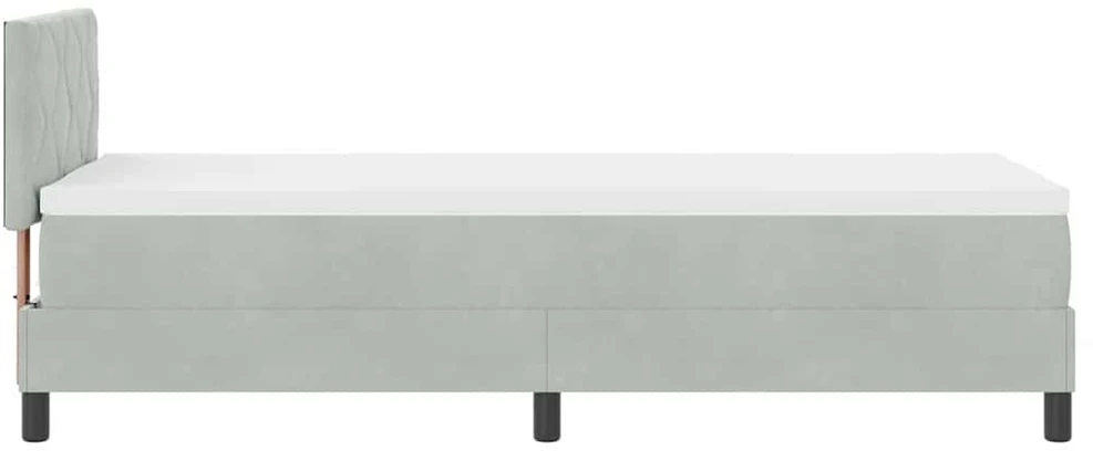 LED Čiužinio Lova Šviesiai pilka 80 x 200 cm Aksomas