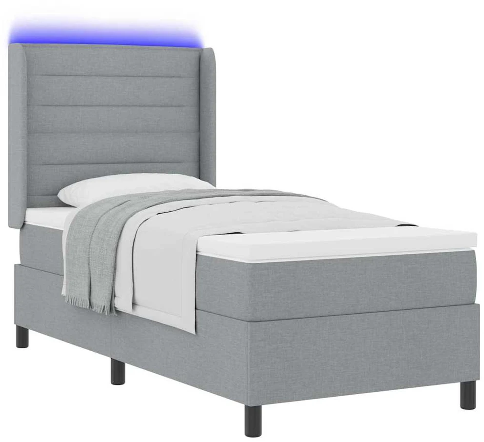 LED Čiužinio Lova Šviesiai pilka 80 x 200 cm audinys