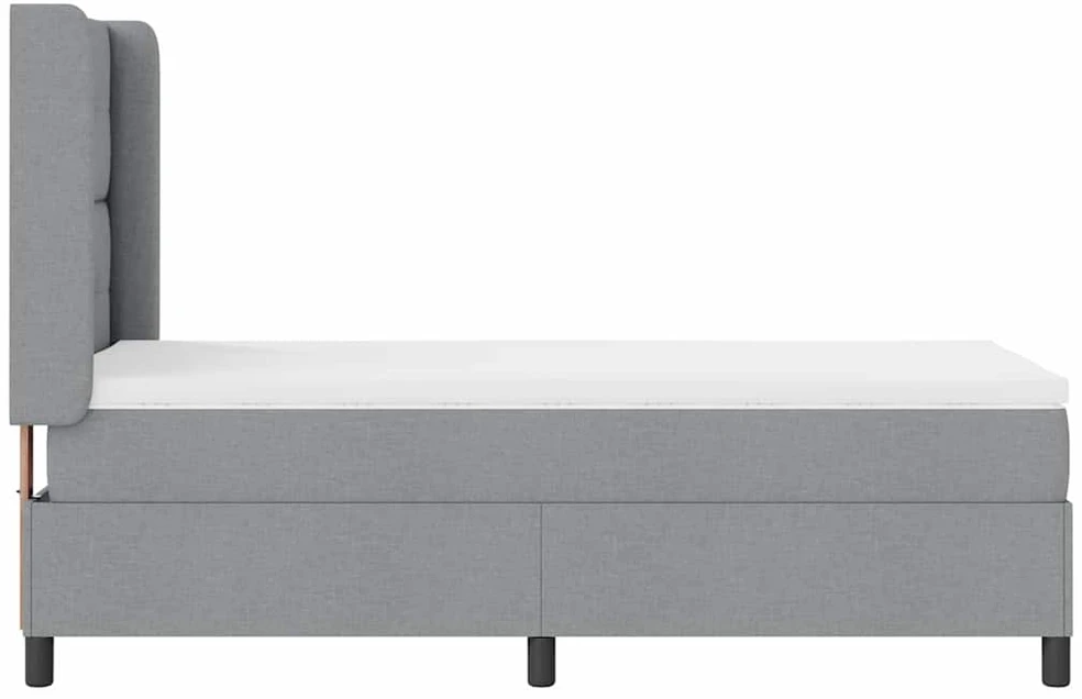 LED Čiužinio Lova Šviesiai pilka 90 x 200 cm audinys