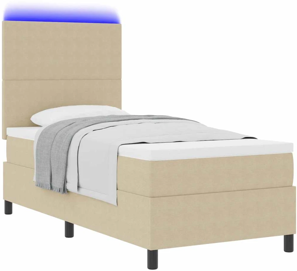 LED Čiužinio Lova Šviesiai pilka ir balta. 80 x 200 cm