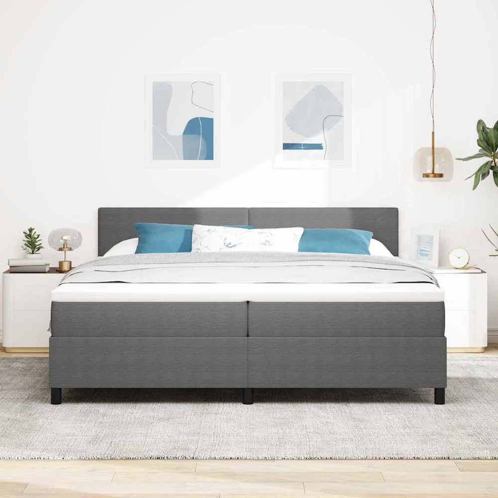 LED Čiužinio Lova Šviesiai pilka ir balta. 200 x 200 cm