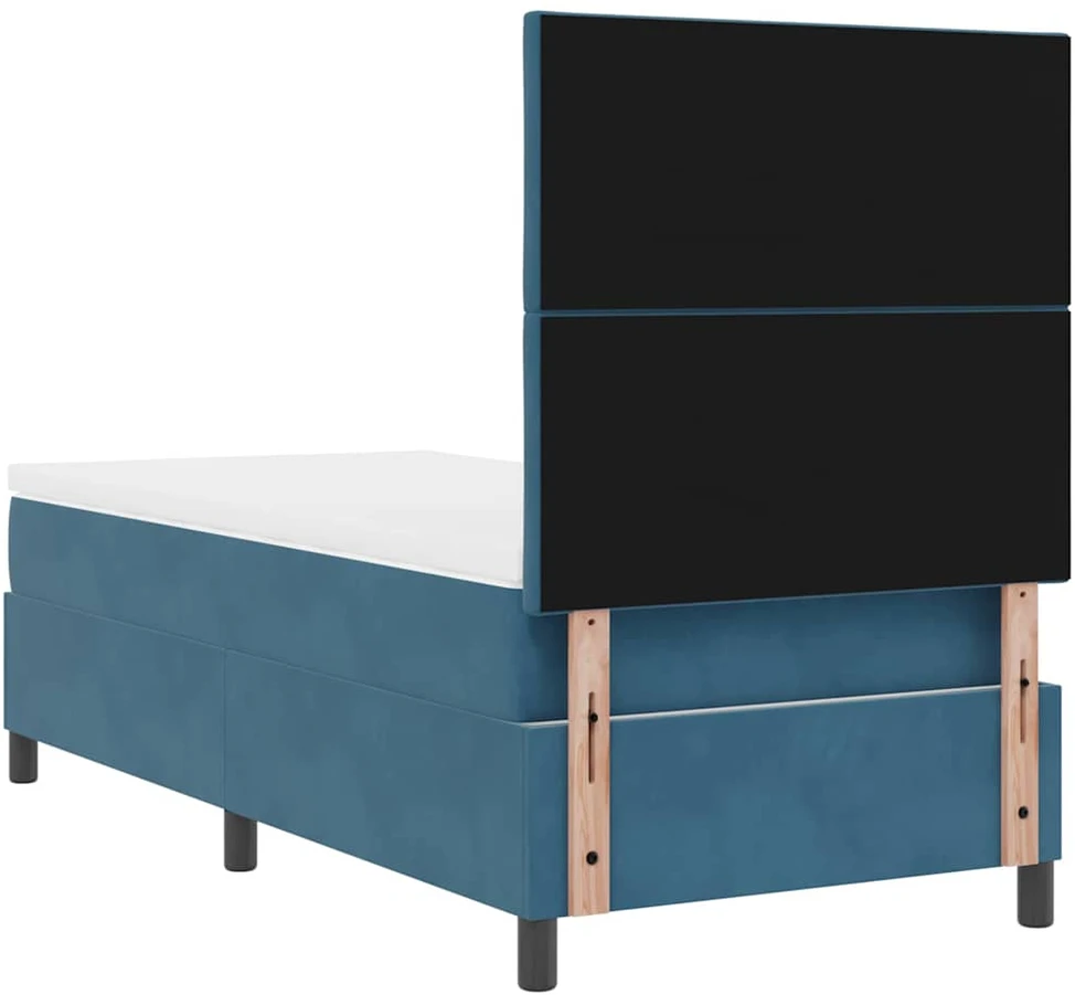 LED Čiužinio Lova Tamsiai mėlyna 90 x 190 cm Aksomas