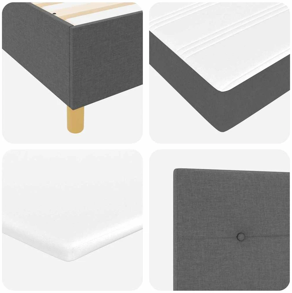 LED Čiužinio Lova Tamsiai pilka 120 x 200 cm audinys