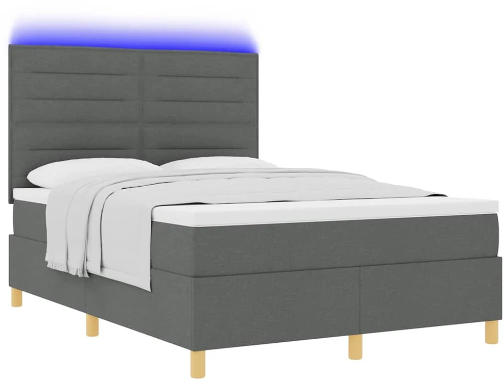 LED Čiužinio Lova Tamsiai pilka 160 x 200 cm audinys