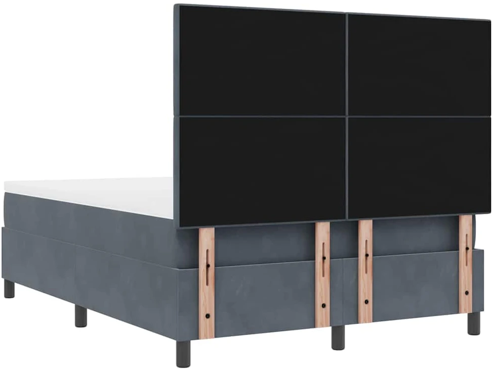 LED Čiužinio Lova Tamsiai pilka 160 x 200 cm Aksomas