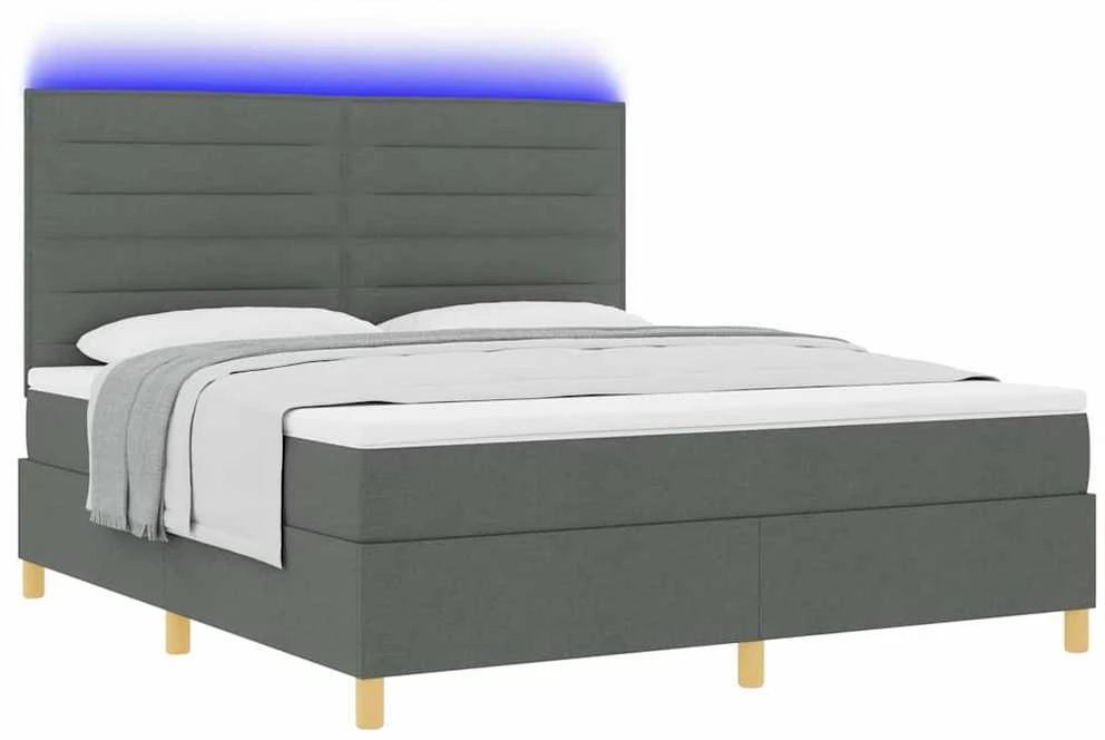 LED Čiužinio Lova Tamsiai pilka 180 x 200 cm audinys