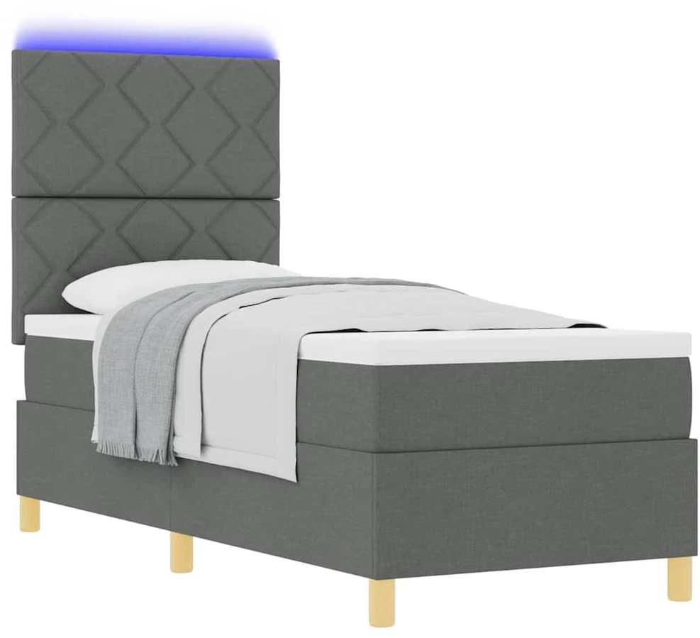 LED Čiužinio Lova Tamsiai pilka 80 x 200 cm audinys