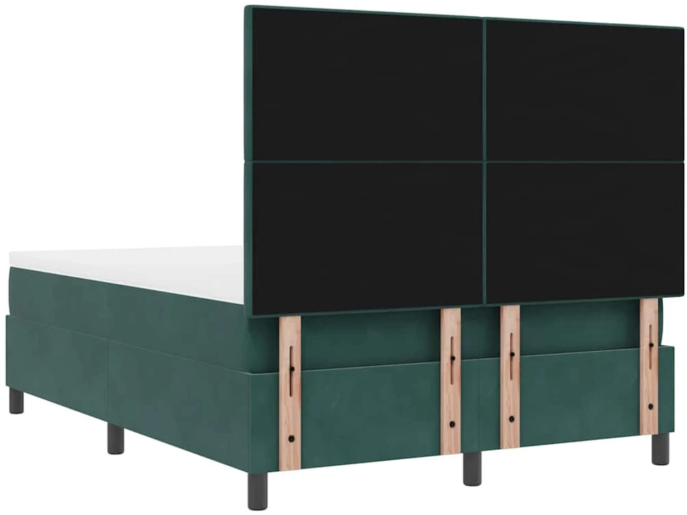 LED Čiužinio Lova Tamsiai žalia 140 x 190 cm Aksomas