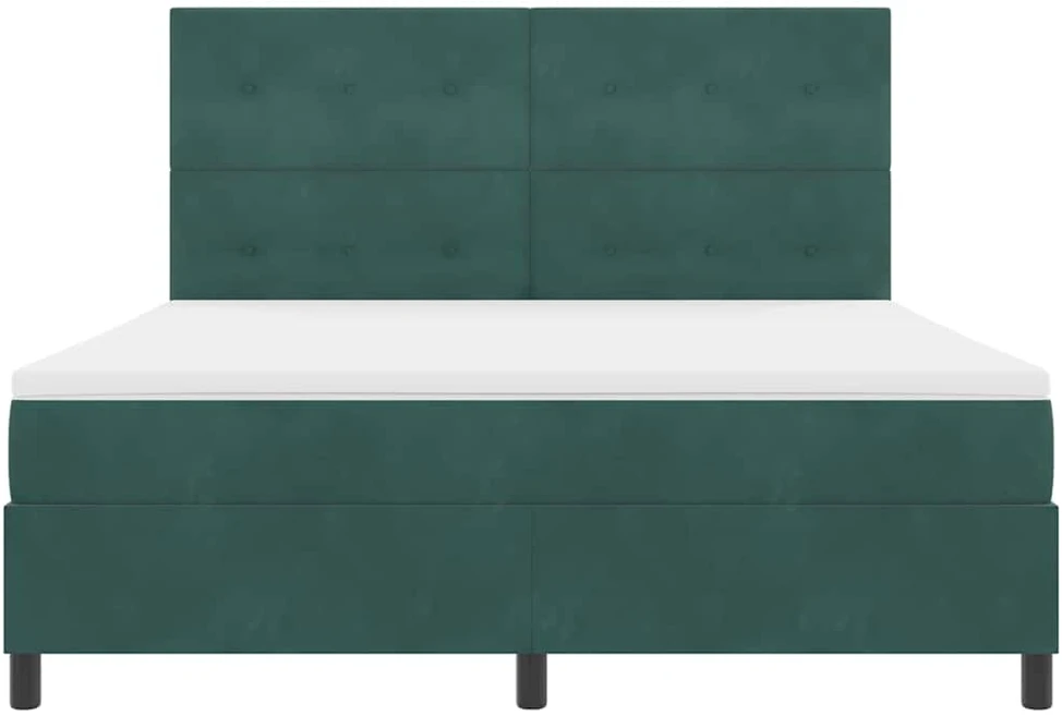 LED Čiužinio Lova Tamsiai žalia 180 x 200 cm Aksomas