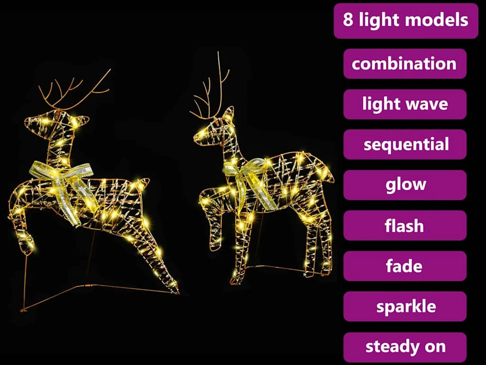LED elniai 2 vnt. 40 LED Šilta balta 44 x 18 x 65,5 cm PET