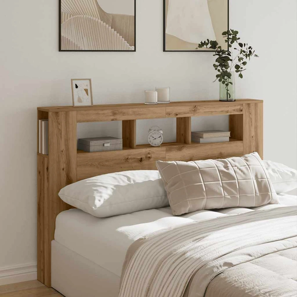 LED galvūgalis, artisano ąžuolo, 160x18,5x103,5cm, mediena
