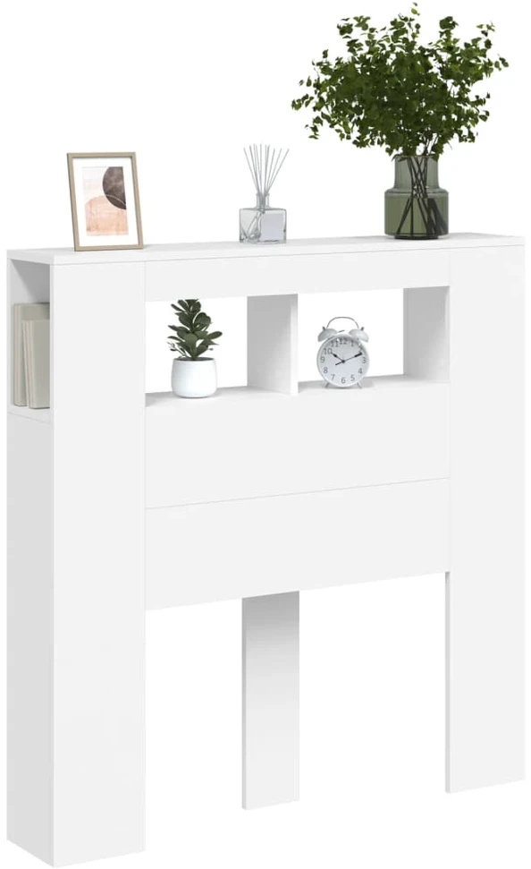 LED galvūgalis, baltas, 100x18,5x103,5cm, apdirbta mediena