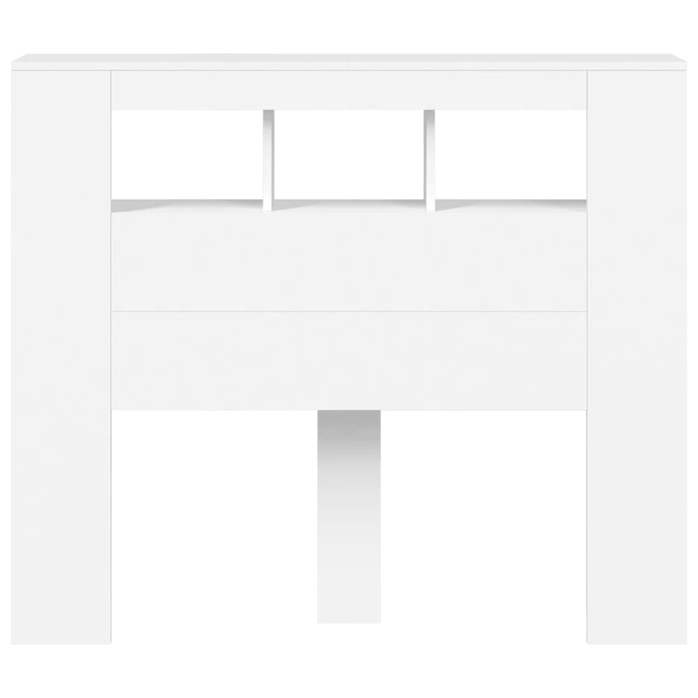 LED galvūgalis, baltas, 120x18,5x103,5cm, apdirbta mediena