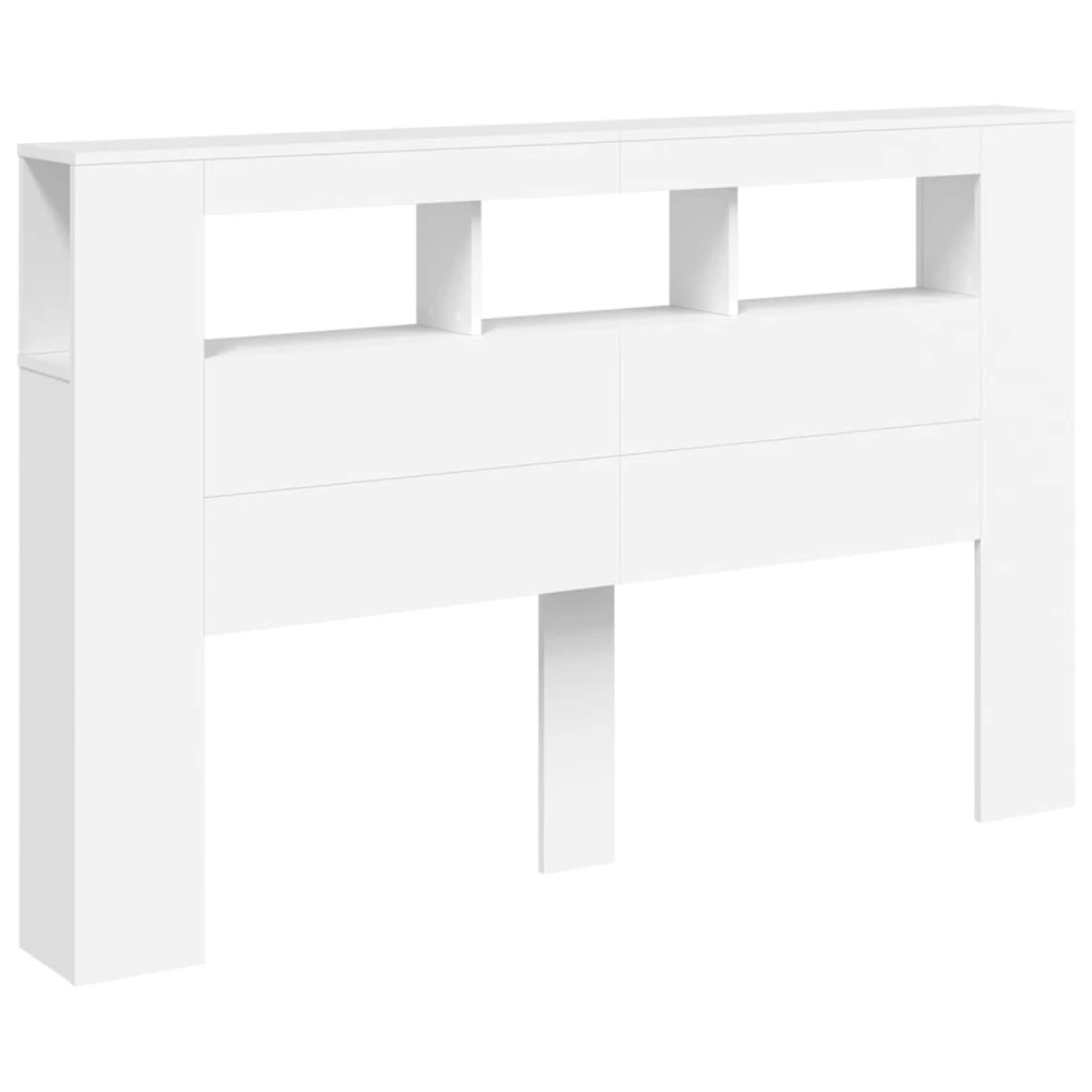 LED galvūgalis, baltas, 160x18,5x103,5cm, apdirbta mediena