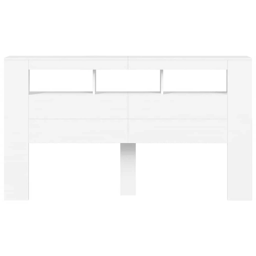 LED galvūgalis, baltas, 180x18,5x103,5cm, apdirbta mediena
