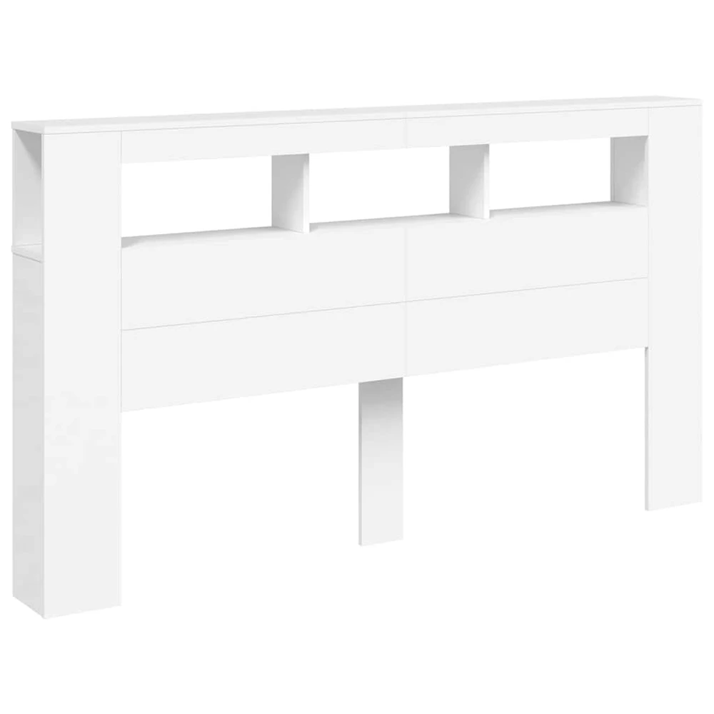 LED galvūgalis, baltas, 180x18,5x103,5cm, apdirbta mediena