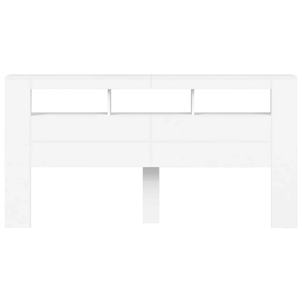 LED galvūgalis, baltas, 200x18,5x103,5cm, apdirbta mediena