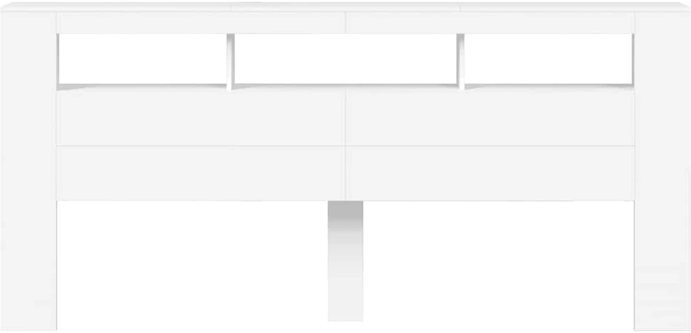 LED galvūgalis, baltas, 220x18,5x103,5cm, apdirbta mediena