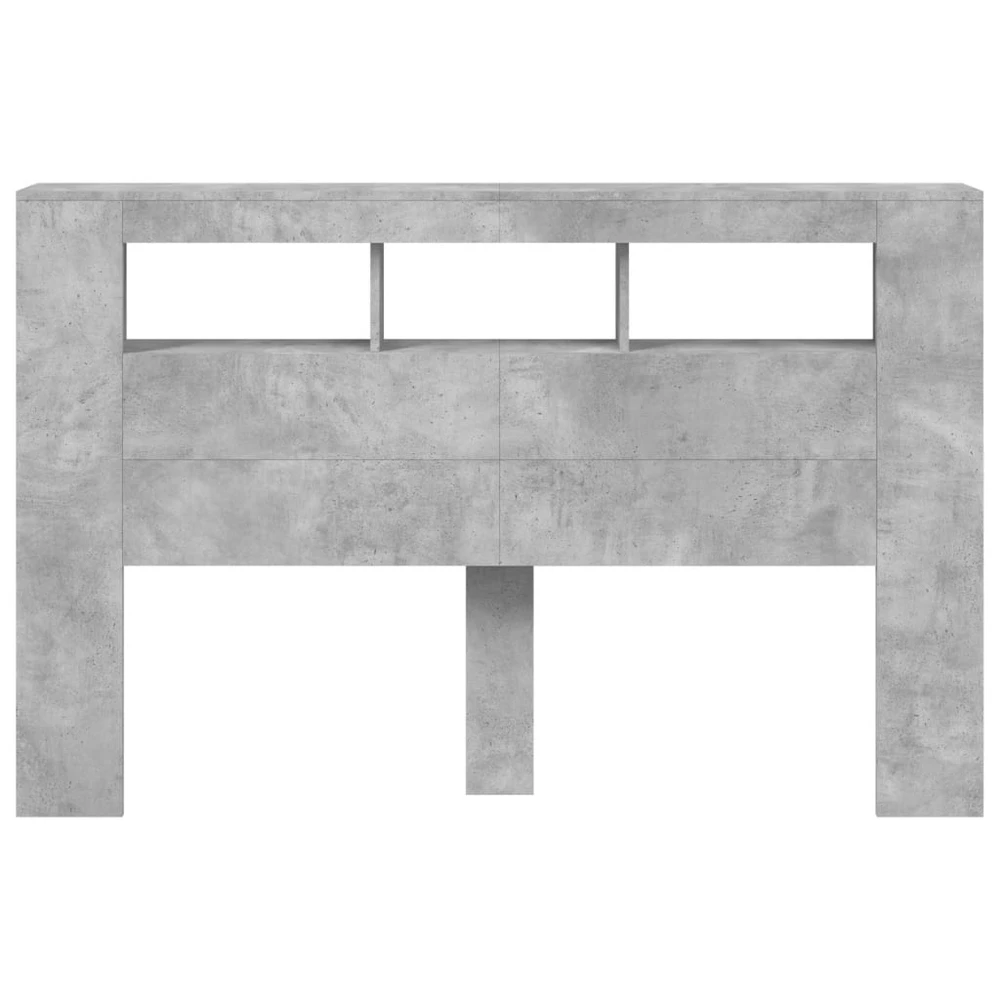 LED galvūgalis, betono, 160x18,5x103,5cm, apdirbta mediena